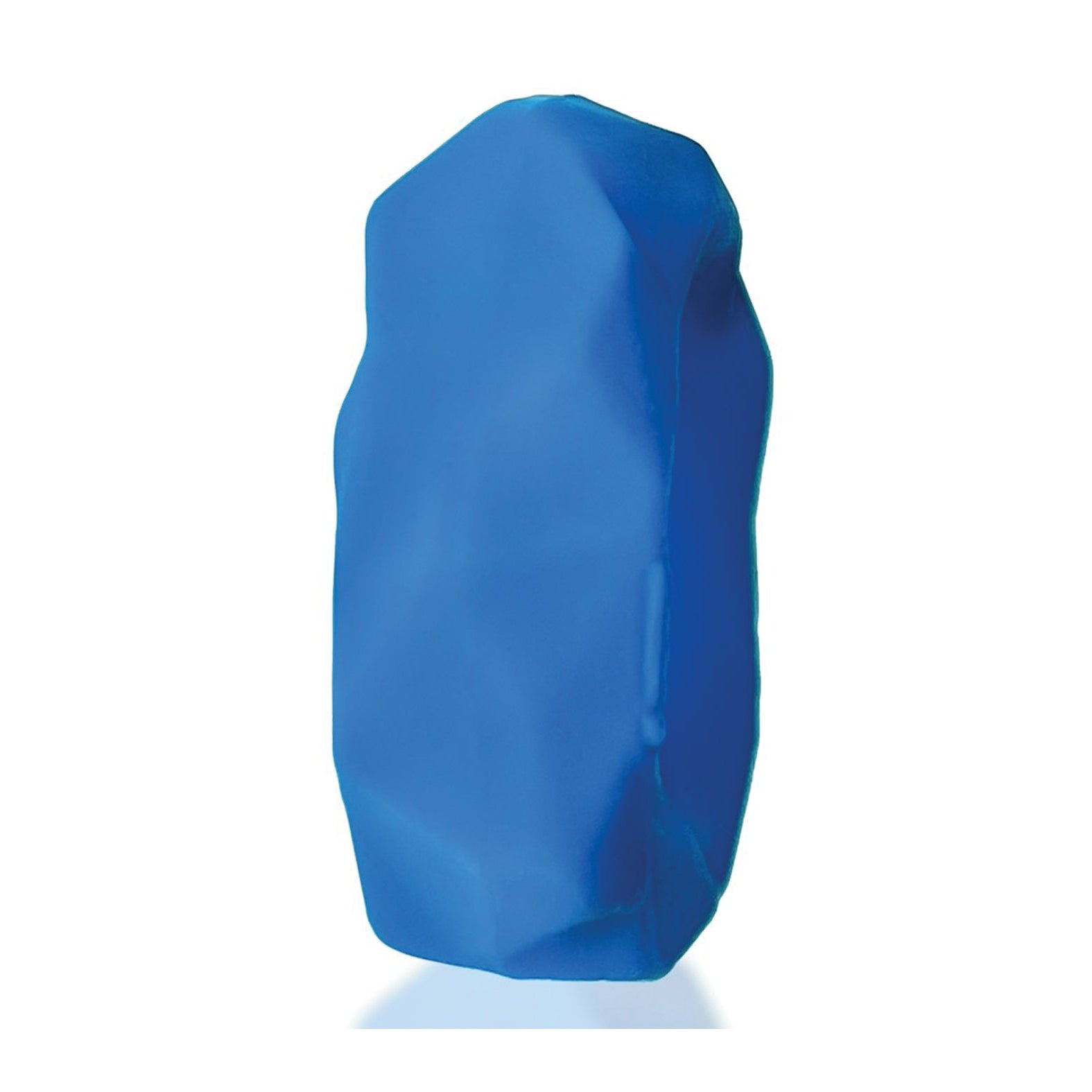 A smooth, irregularly-shaped blue object, the Hunky Junk Fractal Cockring by Hunky Junk, set against a plain white background.