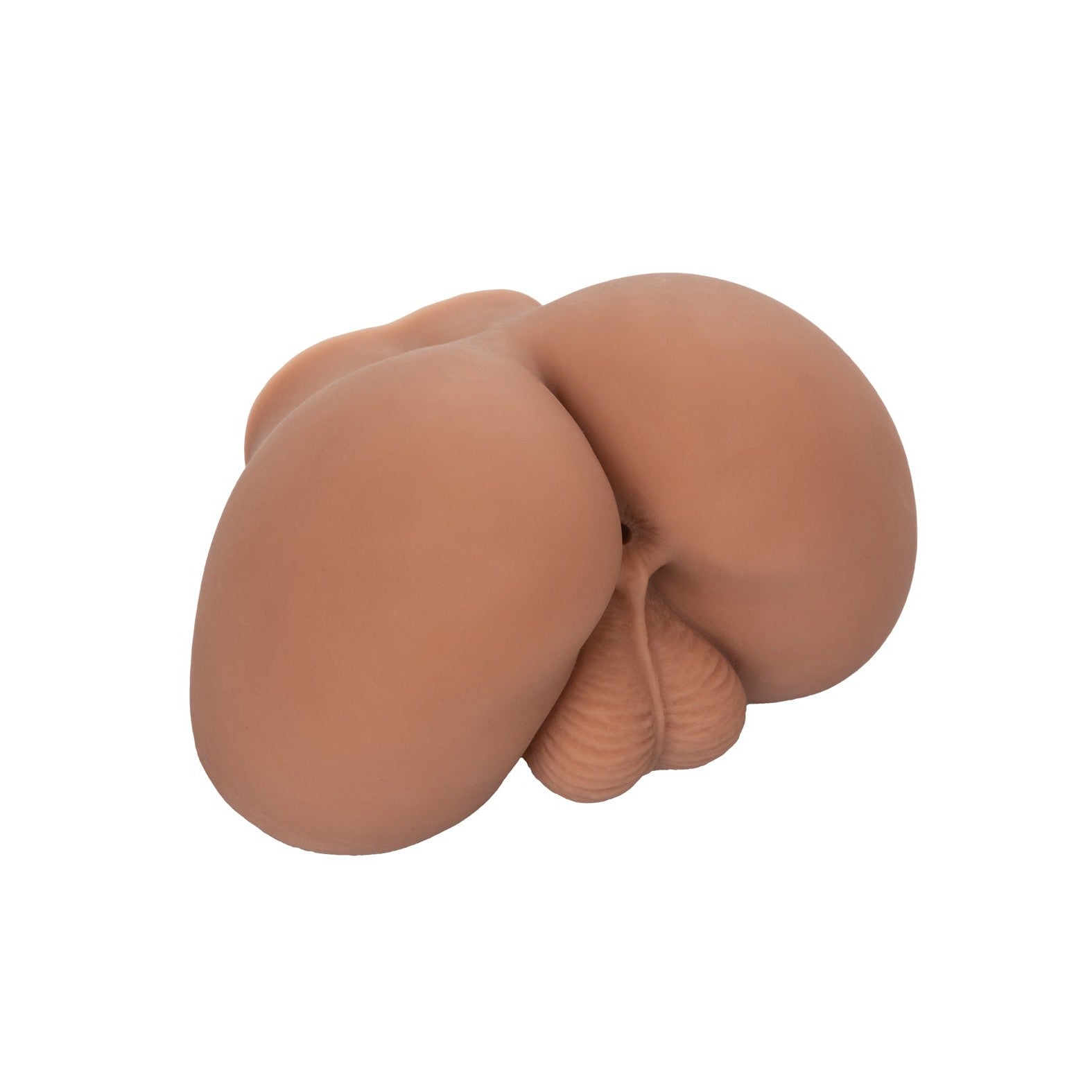 The California Exotic Novelties Cheap Thrills The Mechanic is a silicone anatomical model of realistic male genitalia, highlighting the posterior and scrotum for an authentic feel, displayed against a plain white background.