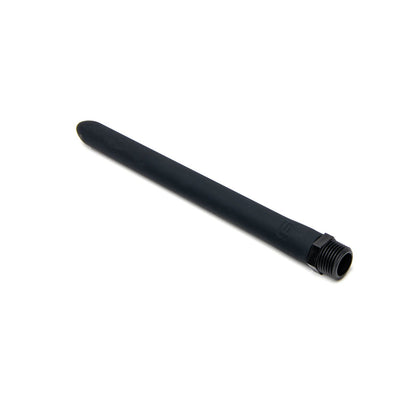 A long, black, cylindrical Sport Fucker Locker Room Hose with threaded ends is positioned diagonally against a plain white background.