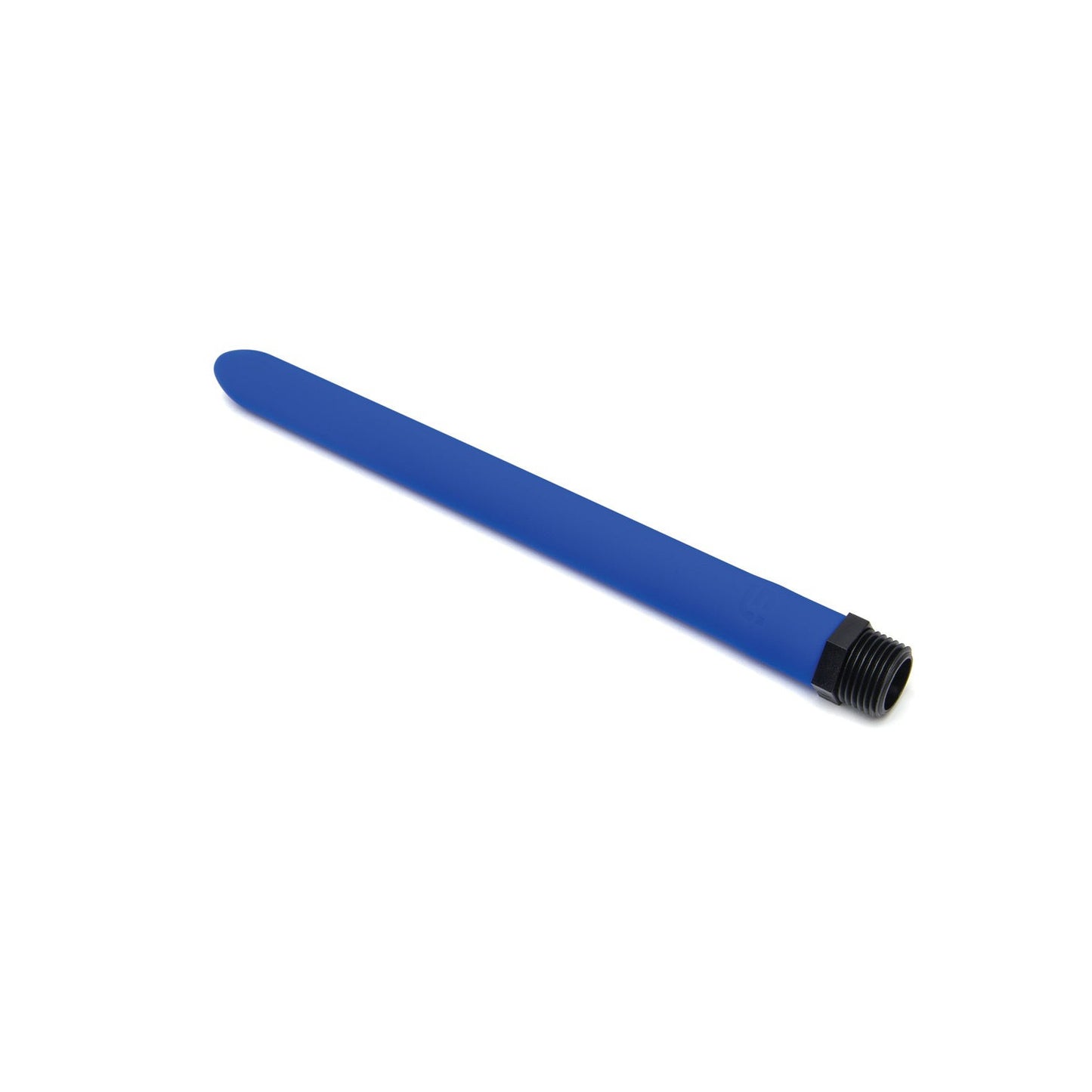 A long blue Sport Fucker Locker Room Hose with a black ridged end is positioned diagonally against a plain white background.
