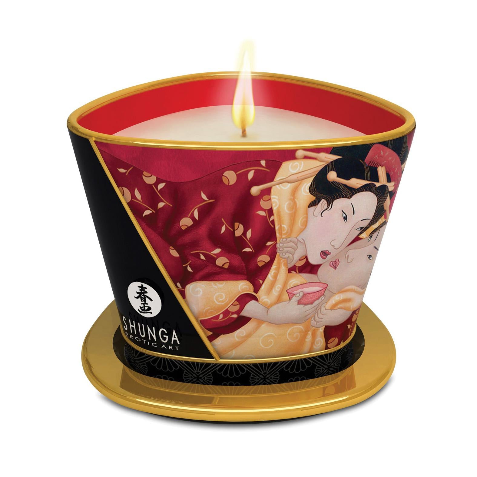 Shunga Massage Candle Romance - 5.7 oz Strawberry Wine