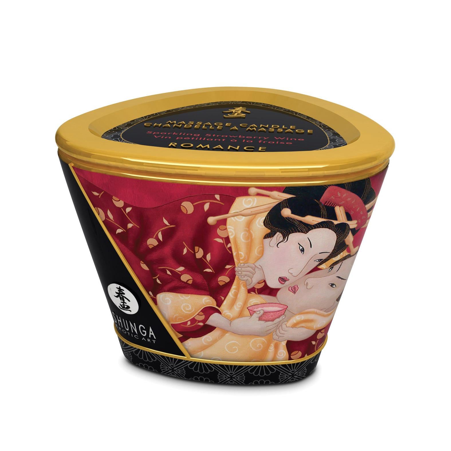 Shunga Massage Candle Romance - 5.7 oz Strawberry Wine