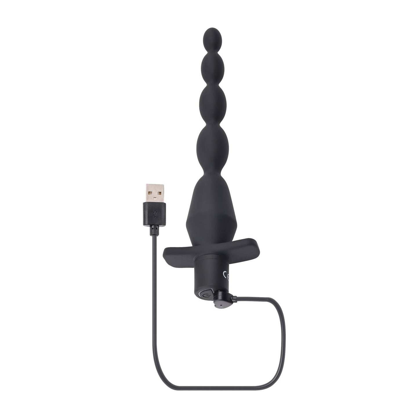 Discover the allure of the Selopa Vibrating Butt Beads, a black, waterproof anal toy designed for internal pleasure. With its flared base and multiple spherical sections, its crafted from body-safe silicone and easily recharged via an attached USB cable.