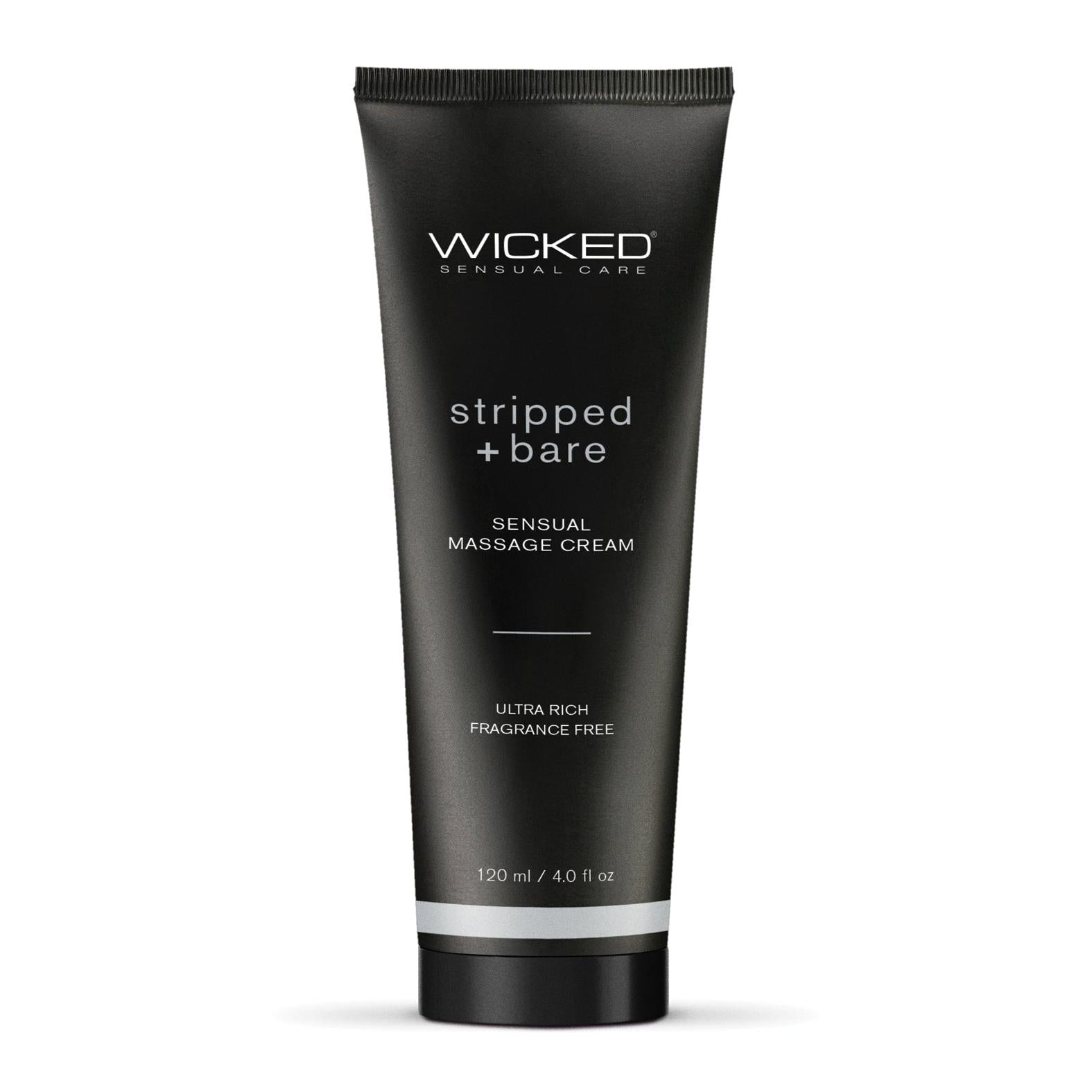 Wicked Sensual Care Stripped &amp; Bare Unscented Massage Cream  - 4 oz