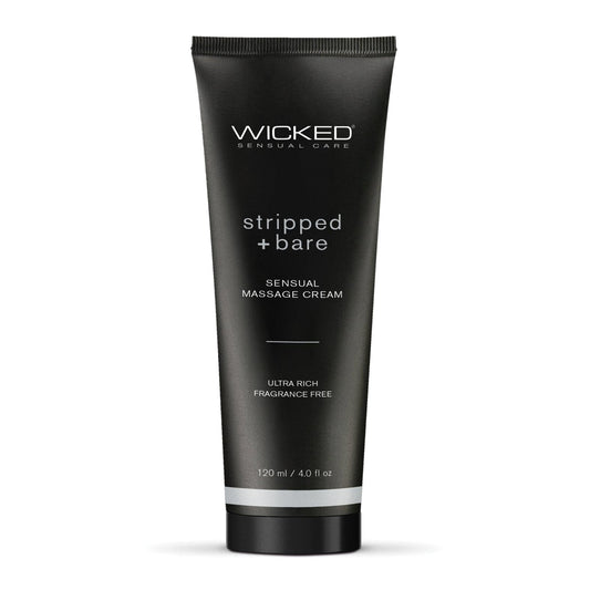 Wicked Sensual Care Stripped &amp; Bare Unscented Massage Cream  - 4 oz