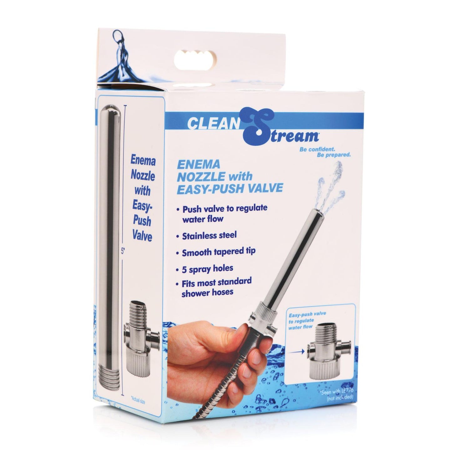 Clean Stream Enema Nozzle with Push Valve