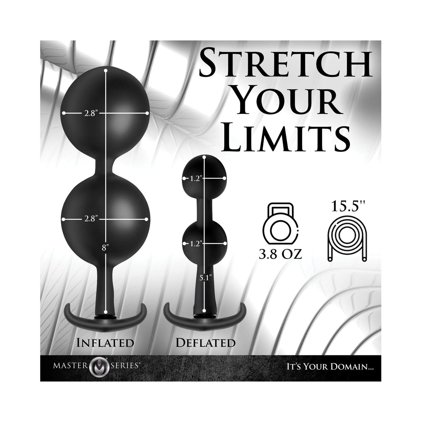 Master Series Ass Rattler Weighted Inflatable Silicone Anal Plug