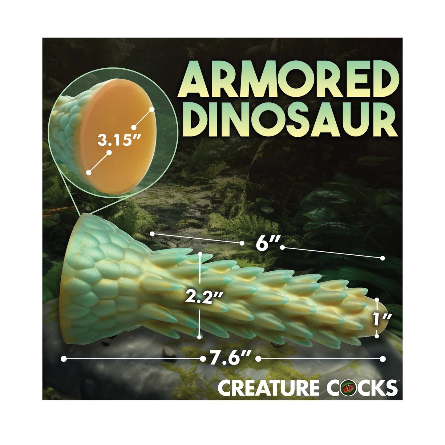 Creature Cocks Stegosaurus Spiky Reptile Silicone Dildo