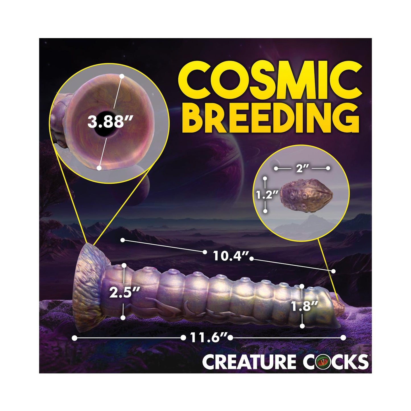 Creature Cocks Deep Invader Tentacle Ovipositor Silicone Dildo with Eggs