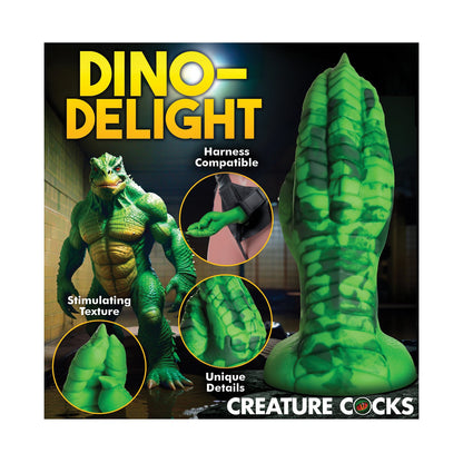Explore the Creature Cocks Raptor Claw Fisting Silicone Dildo, a harness-compatible wonder from Creature Cocks featuring stimulating textures and raptor-inspired details that spark imagination. Enjoy hands-free pleasure with this green dinosaur-themed dildo and examine its unique features up close.