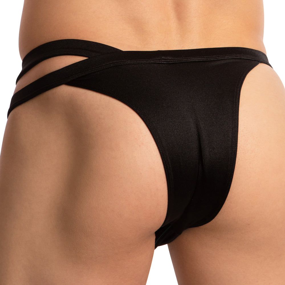 A person wearing the Daniel Alexander Dual Strapped Bikini, showcasing a double-strap design in high-quality fabric from the back.