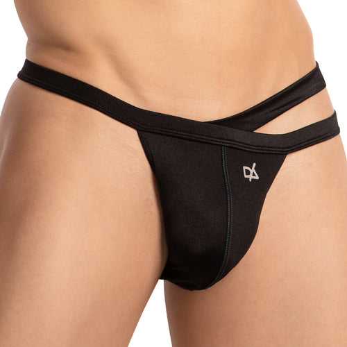 A person is wearing the Daniel Alexander Dual Strapped Bikini, featuring high-quality fabric and a unique double waistband design with a small logo visible on the fabric.