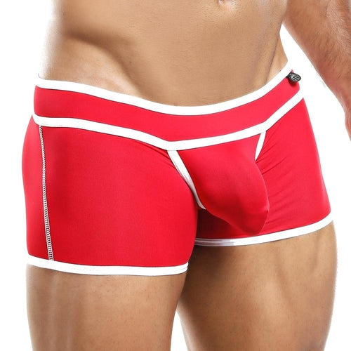 Someone wearing Intymen Boxer Trunk, showcasing the striking contrast piping with an emphasis on the lower torso and upper legs, highlighting its provocative design and fit.