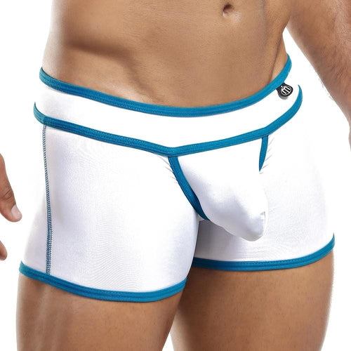 Someone wearing Intymen Boxer Trunk against a plain background, highlighting its provocative design and bold contrast piping.