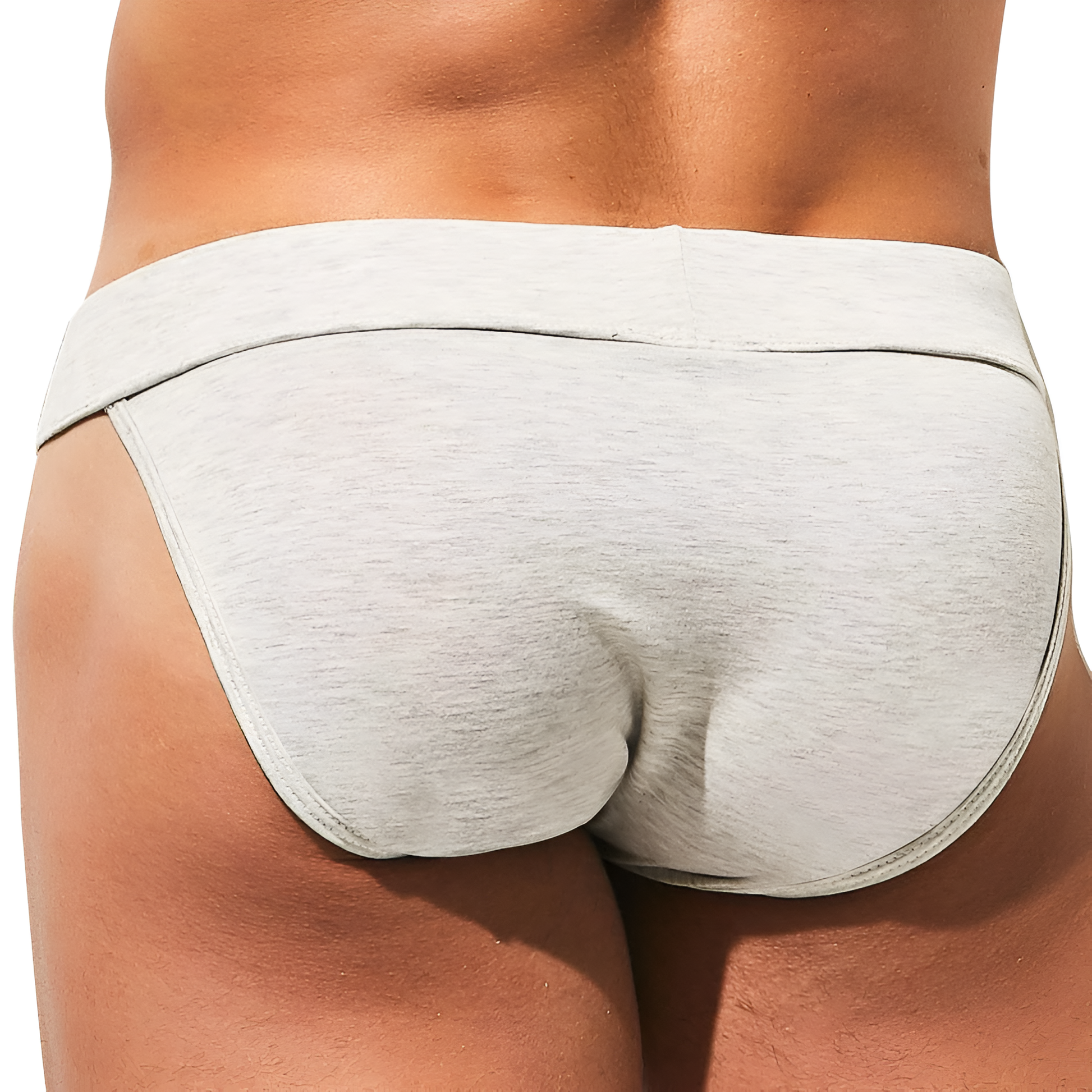 Close-up of a person wearing Intymen Fresh Bikini by Intymen, highlighting the premium fabric blend and fit from the back, showcasing its texture on the body.