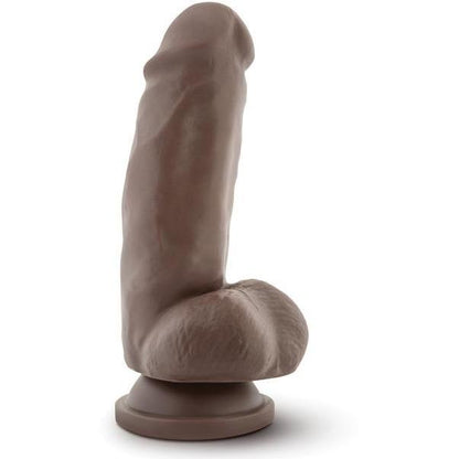 The Blush Novelties Dr. Skin Mr. Smith dildo features a realistic, girthy design with a suction base, closely resembling a penis, and stands upright against a plain white background.