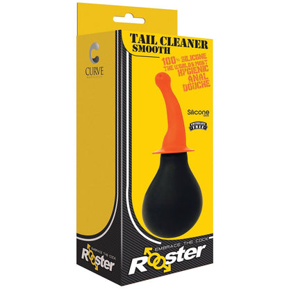 The Curve Novelties Rooster Tail Cleaner boasts an ergonomic nozzle and sleek black and orange design, highlighting its hygienic use. Crafted from premium silicone, this anal douche by Curve Novelties assures a comfortable experience.