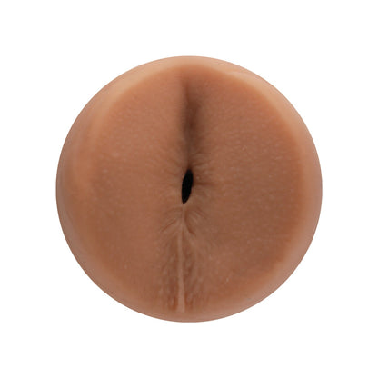 The Man Squeeze ULTRASKYN Ass Stroker - Chad White by Doc Johnson offers a discreet design with a round, skin-toned, and textured surface. Its symmetrical central line adds allure, making it ideal for those seeking the ultimate man squeeze experience.