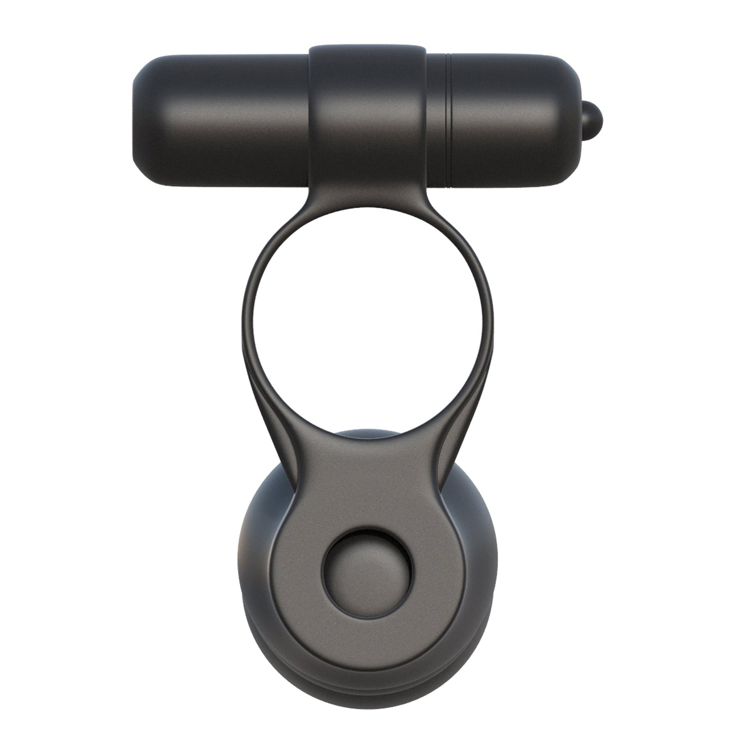 The Fantasy C-Ringz Posable Partner Double Penetrator from Fantasy C-Ringz blends modern minimalism and functionality, similar to a sleek black magnetic wireless charger with a circular base and vertical cylindrical design.