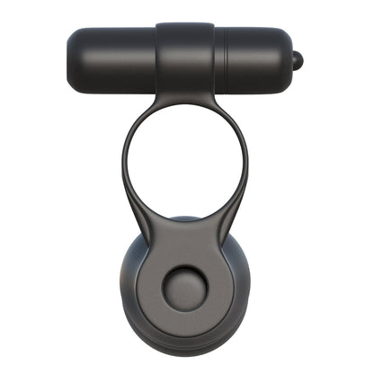 The Fantasy C-Ringz Posable Partner Double Penetrator from Fantasy C-Ringz blends modern minimalism and functionality, similar to a sleek black magnetic wireless charger with a circular base and vertical cylindrical design.