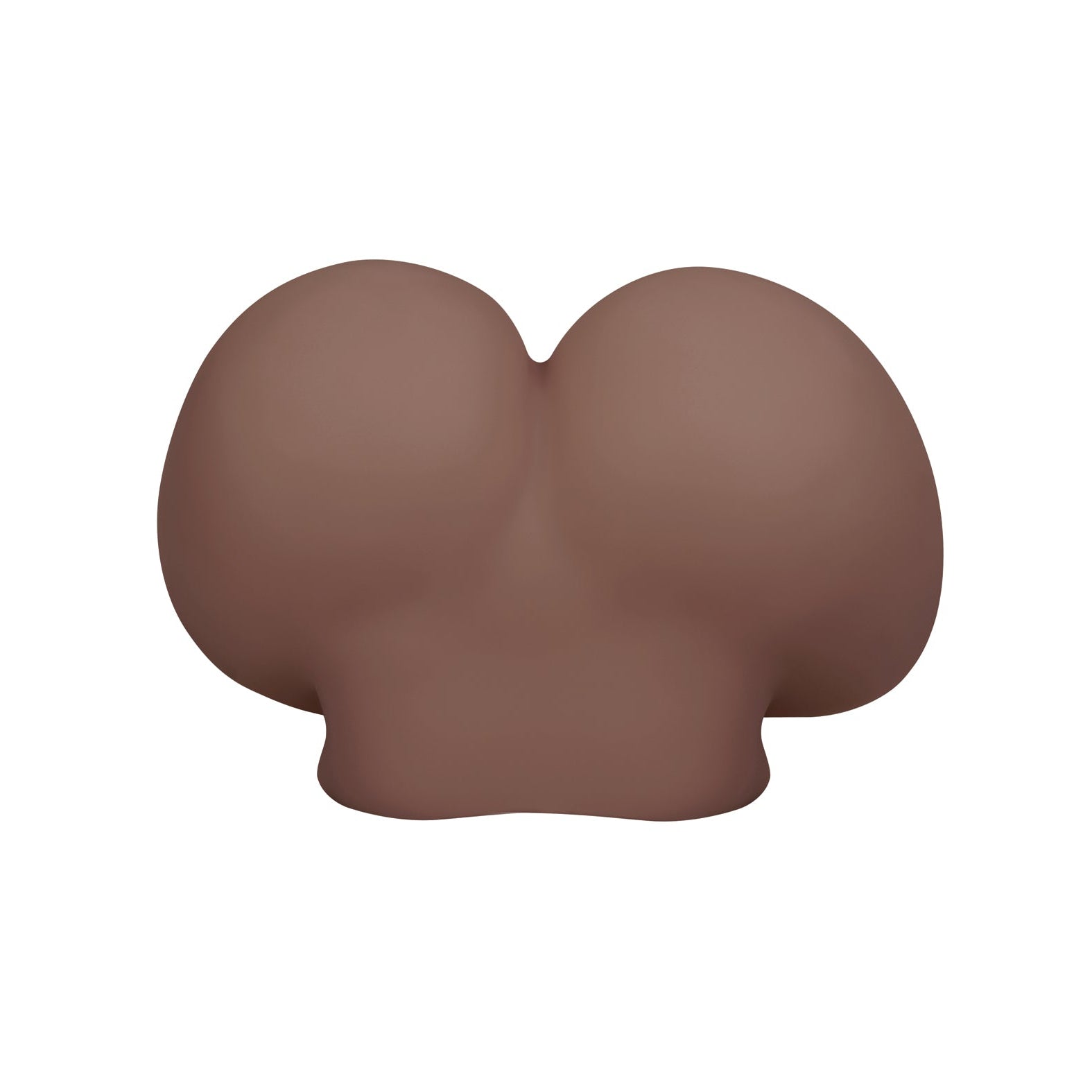 The Gender X A Handful by Gender X is an abstract, smooth, brown, and rounded waterproof toy with two bulbous sections on a white background.