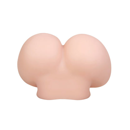 The Gender X A Handful is a flesh-colored, abstract sculpture by Gender X, featuring rounded curves that form a symmetrical, double-lobed shape on a flat base, resembling adjacent smooth domes—similar to a TPE stroker designed for tactile elegance.