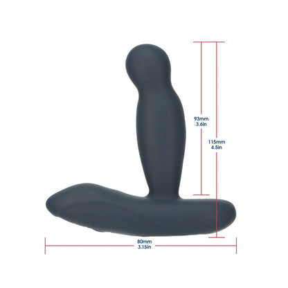 The Lux Active Revolve 4.5 Rotating & Vibrating Anal Massager by LUX features a black premium silicone build, is 93mm high with an insertable length of 115mm, and a base width of 80mm. Its curved design ensures comfort and precision.