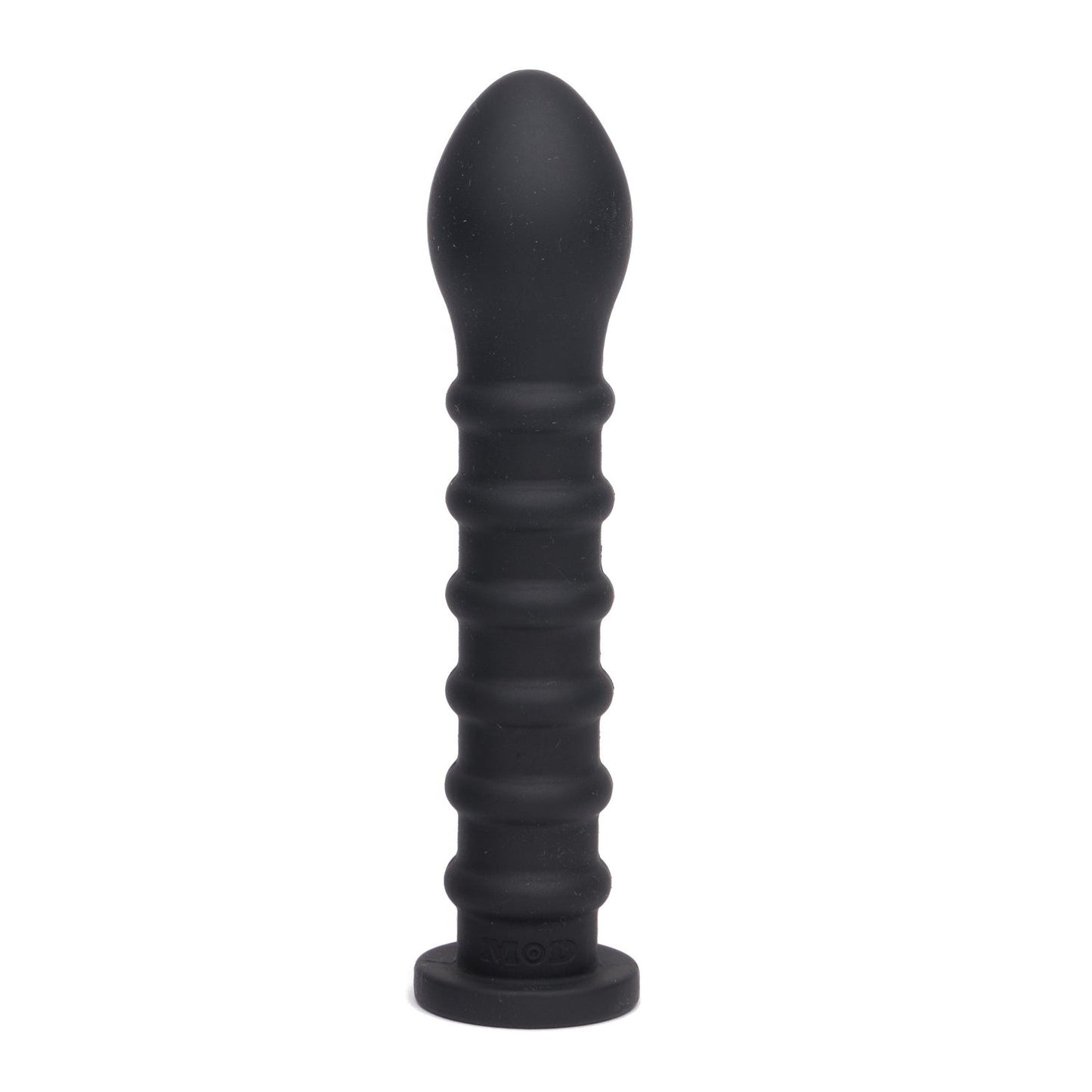 The MOD Ribbed Wand by Adams Toy Box is a beginner-friendly, black silicone plug with a flared base and rounded tip for safe and comfortable use. Its ribbed for extra sensation and compatible with sex machines, providing versatile enjoyment for all users.