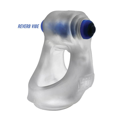 Introducing the Hunkyjunk Revsling Sling With Vibe by Hunky Junk, a transparent silicone accessory with a hollow center and striking blue accents. Its smooth, ergonomic design offers a relaxing experience, blending style and comfort for personal wellness bliss.