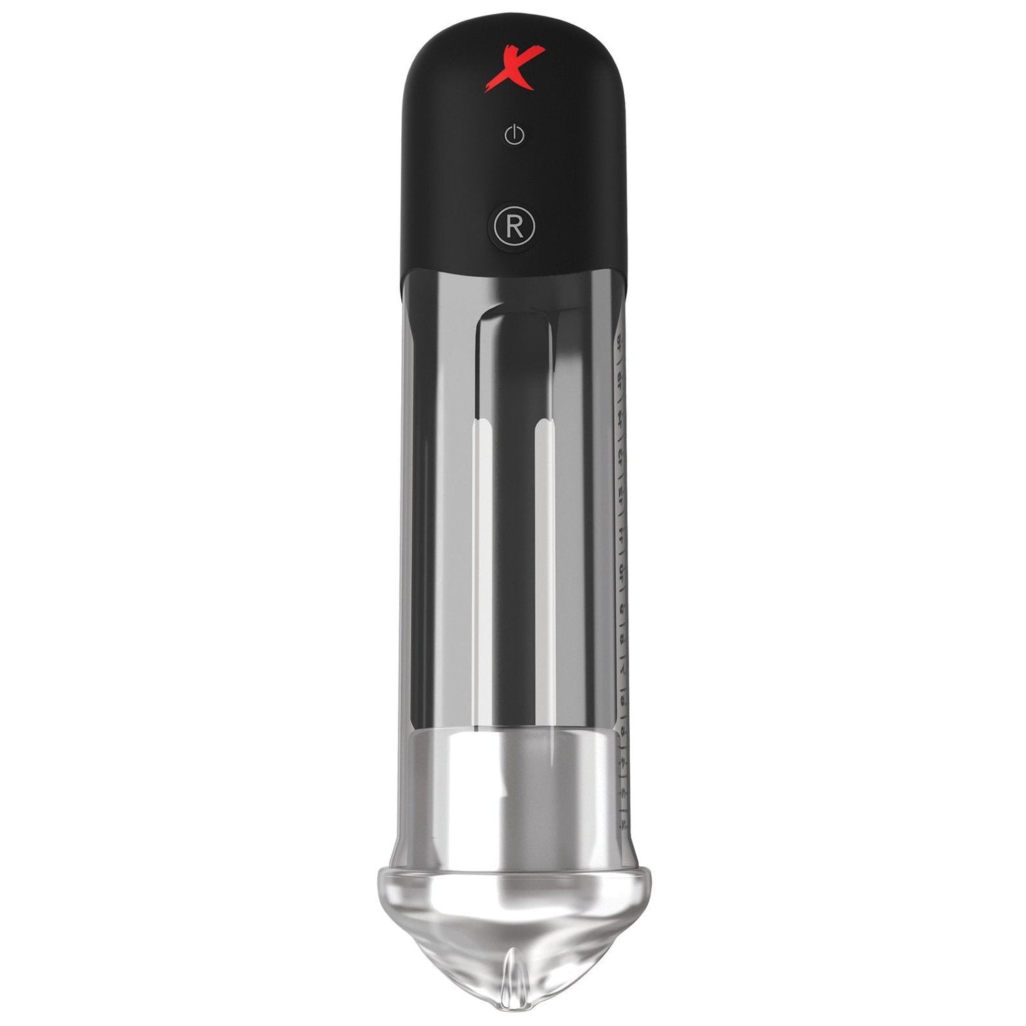 Experience precise cooking with the Pipedream Extreme Elite by Adams Toy Box, a modern immersion circulator. It features a sleek black top with power control, a red accent, measurement gauge, metallic lower half, and transparent section for perfect sous vide results.