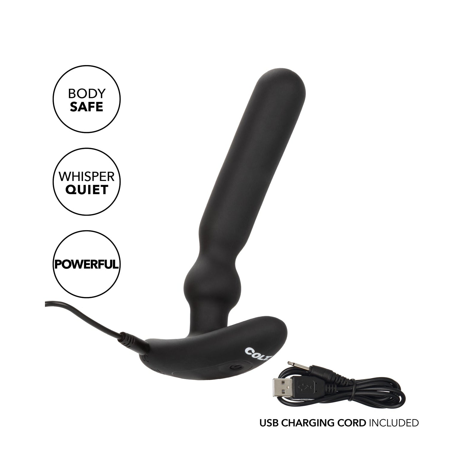 The Colt Rechargeable Anal-T - Large is a body-safe, black ergonomic anal probe with USB charging. Its whisper-quiet and offers powerful vibration functions for an enhanced experience.