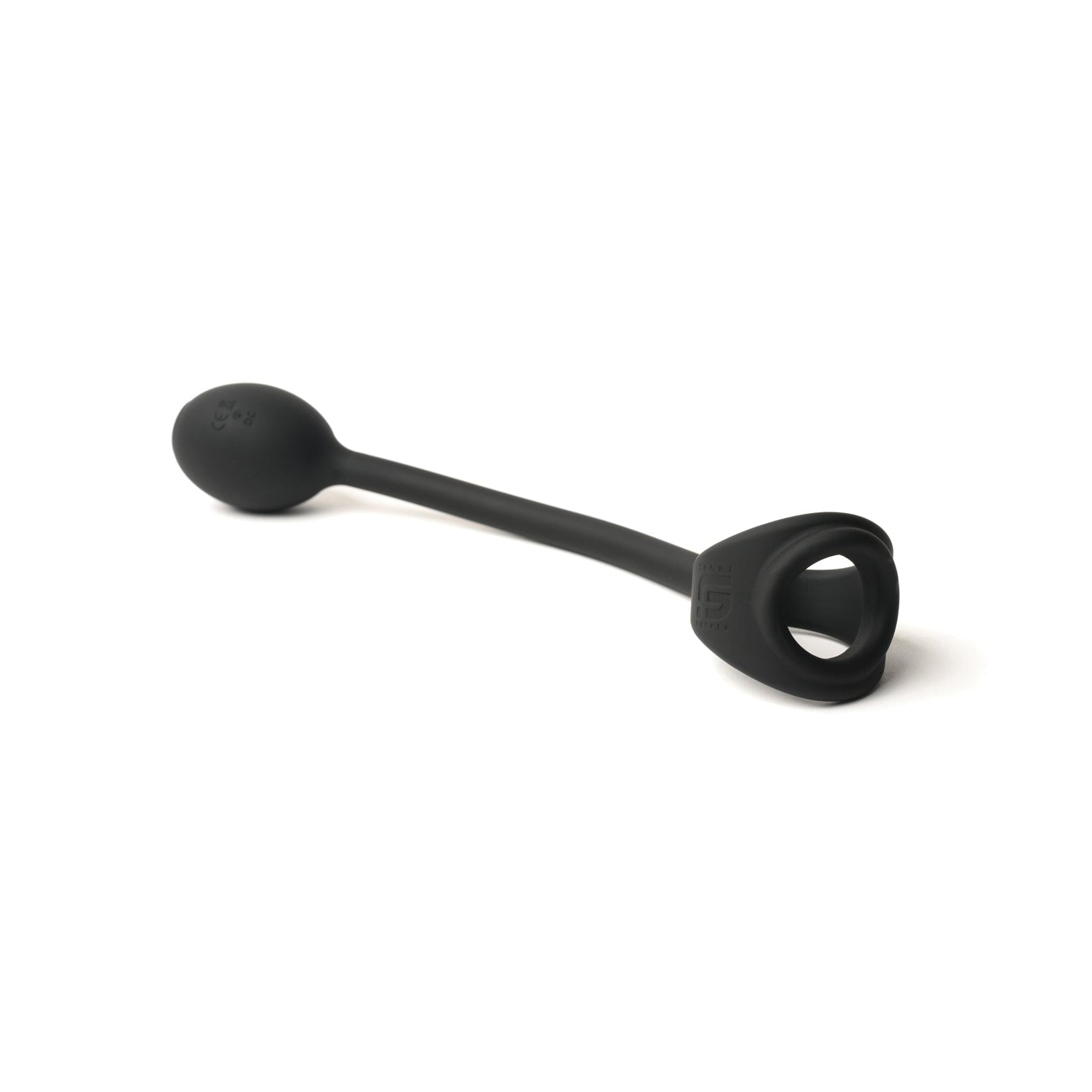 The Sport Fucker Motovibe Buzz Lock, by Sport Fucker, is a premium black silicone holder with one rounded and one looped end, designed for secure paddle transport or storage.