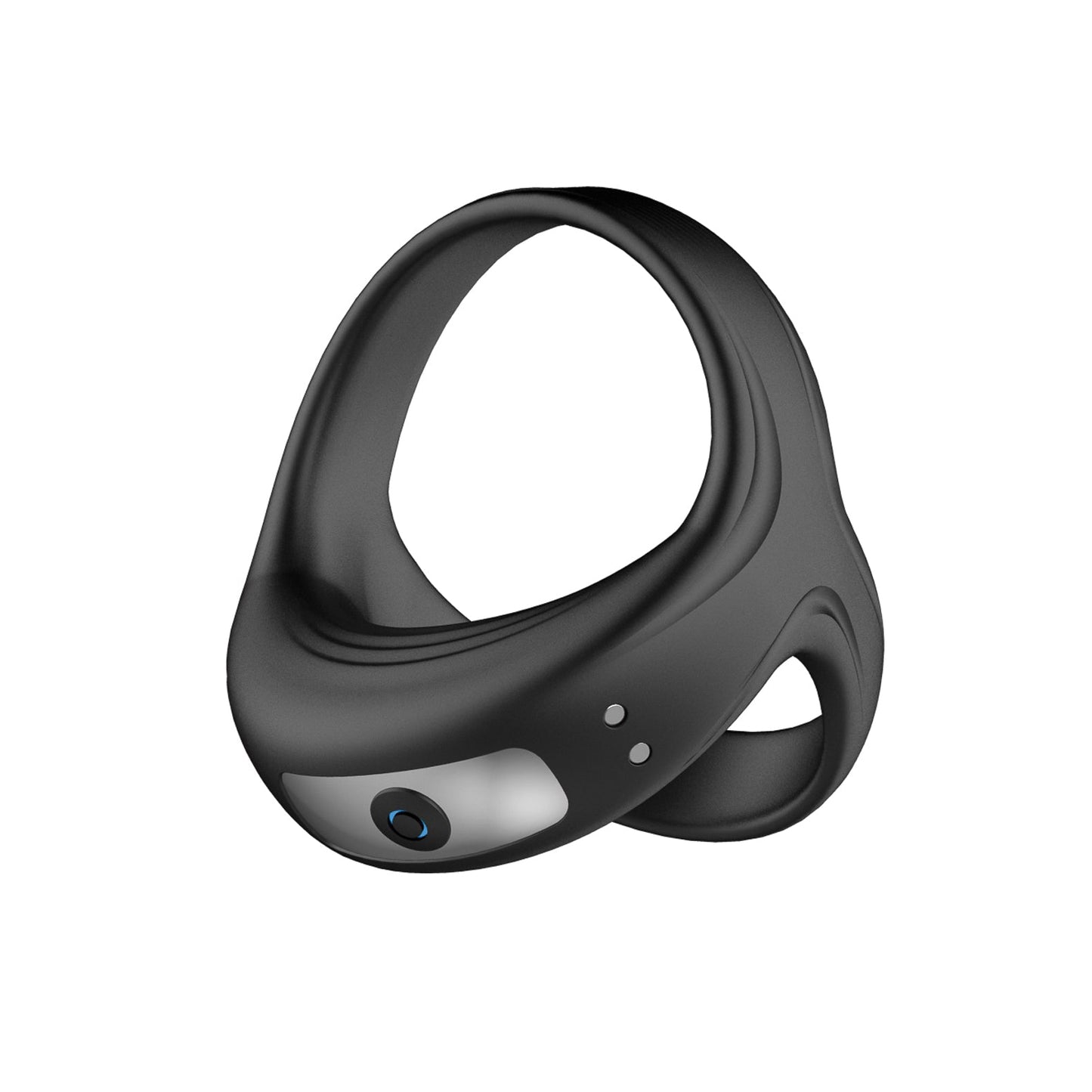 The Sport Fucker Motovibe Sling Cockring by 665 Inc. is a sleek, black wearable with a small camera and indicator lights. Its modern, futuristic design and waterproof IPX7 rating make it ideal for tech or fitness enthusiasts seeking innovative gear.