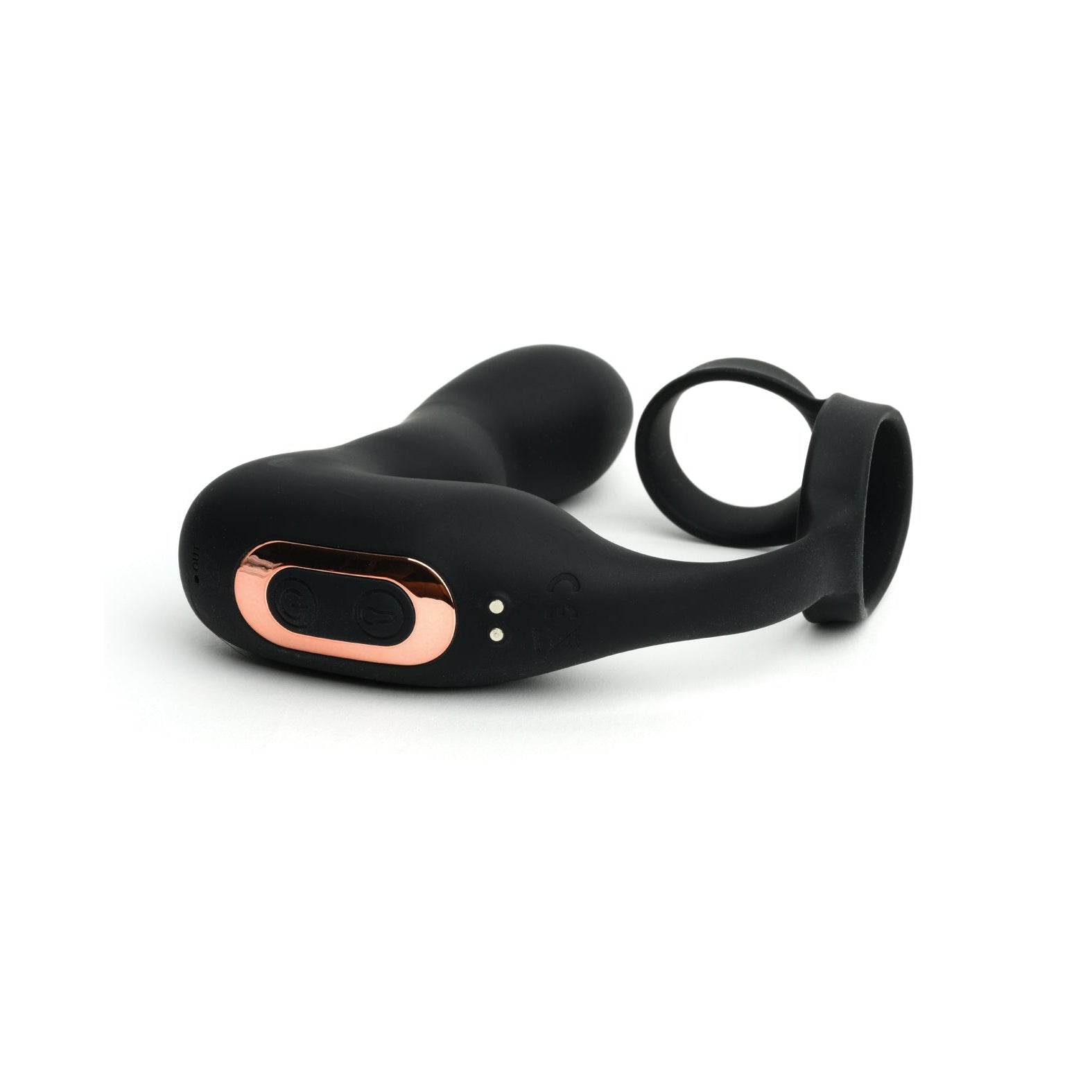 The Sport Fucker Motovibe Magnum Lock is a black and gold rechargeable silicone vibrator from Sport Fucker, featuring a flexible design, ring attachment, visible control panel, and wireless remote for diverse vibration modes to ensure a smooth experience.