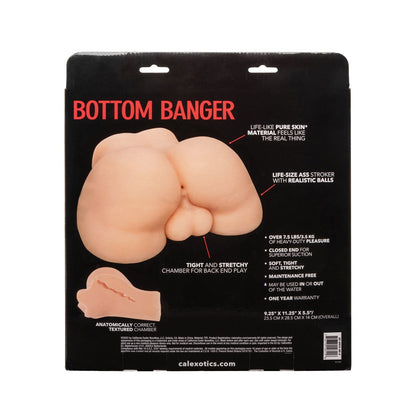 The Stroke It Bottom Banger by California Exotic Novelties features a life-sized, anatomically correct design made of Pure Skin® material. Its realistic texture ensures satisfaction, and included accessories enhance the experience of this ultimate booty banger.