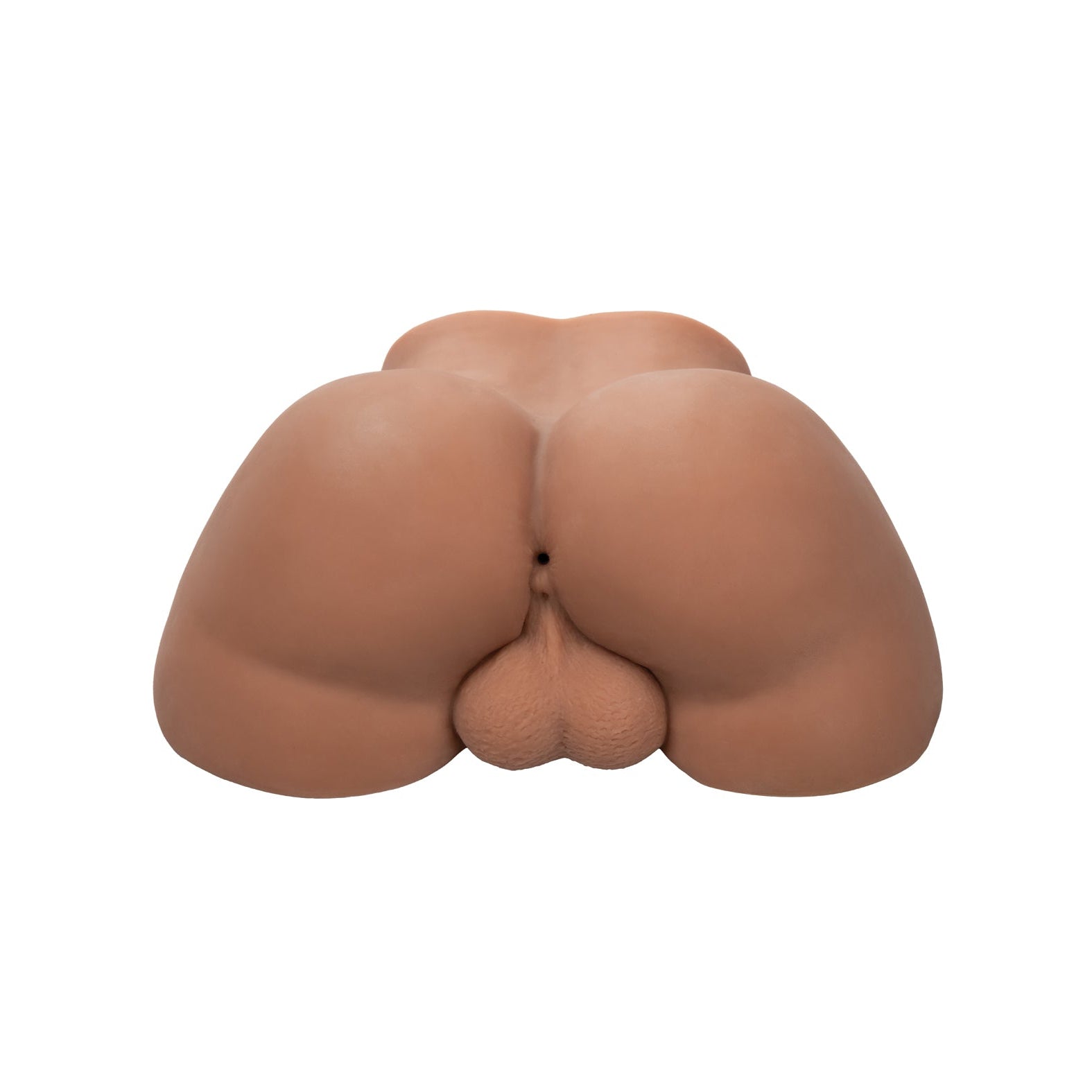 The image shows the Stroke It Bottom Banger, a realistic silicone mold of human anatomy by California Exotic Novelties. Crafted from Pure Skin® material, its designed for educational or adult purposes and is presented against a plain white background.