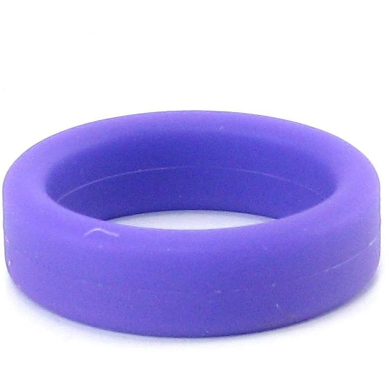 The Tantus 1.5 Supersoft C Ring, in purple silicone with a smooth matte finish, sits on a white background. It is cylindrical and appears flexible and durable, promising comfort for any occasion.