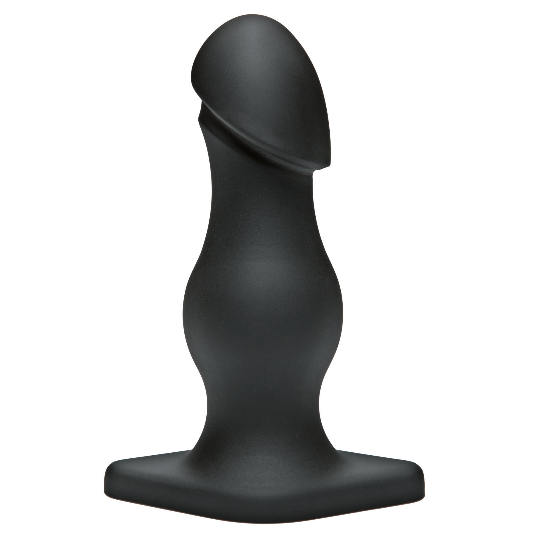 The TitanMen The Rumpy is a black silicone anal device with a rounded tip and bulbous middle, designed for a fulfilling experience. Its flared base provides stability, ensuring safe and satisfying use.