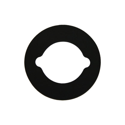 A black, circular Bathmate Hydromax 9 Cushion Pad, crafted from advanced skin-safe material, with two opposite tabs set against a white background.