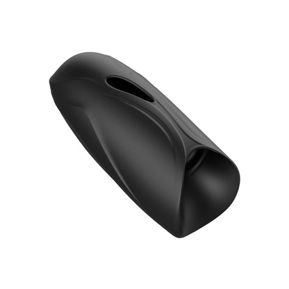 The Voodoo Get Lucky Score Pure Sport 7 Masturbator combines an ultra-soft silicone matte black finish with an elongated curved design. With a small opening and customizable vibration settings, its modern, abstract sculpture-like appearance promises a unique experience.