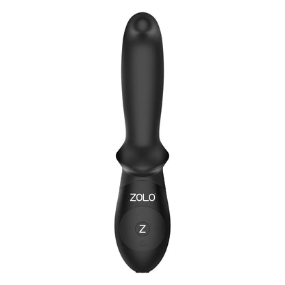 The ZOLO Come Hither Prostate Vibe by Zolo is a sleek, black cylindrical device. It blends style and function with vibrating patterns for a smooth experience and features a rounded tip and wider base for an easy grip during prostate vibes sessions.