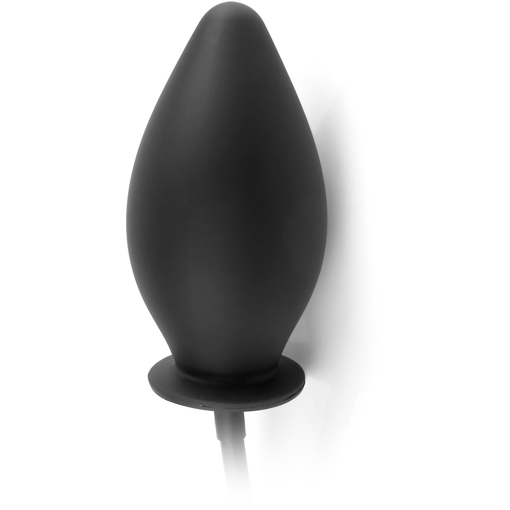 The Pipedream Anal Fantasy Inflatable Silicone Plug, a hygienic silicone bulb with a tapered top and narrow base, is designed to stand upright against a white background.