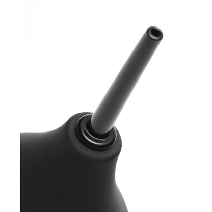 Close-up of the XR Brands Cleanstream Thin Tip Silicone Enema Bulb, made from body-safe silicone with an extra thin nozzle, set against a white background.