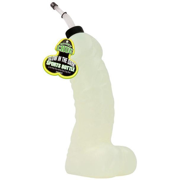 The Dicky Chug Big Sports Bottle features a glowing cactus shape with a flexible straw and holds 20 ounces, making it ideal for hydration or as a humorous gift thatll bring smiles.