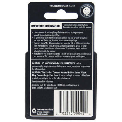 The Durex XXL condom package provides instructions and warnings, emphasizing effective use. It advises avoiding oil-based lubricants, suggests water-based ones, warns of latex allergies, and reminds users that STIs can still be a risk even with proper use.