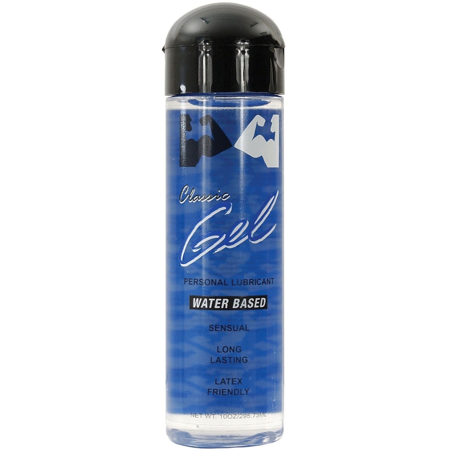 The Elbow Grease H2O Thick Gel by B. Cumming Company Inc. is a water-based personal lubricant offering natural lubrication, presented in a clear bottle with a black cap. It highlights sensual, long-lasting, and latex-safe qualities.