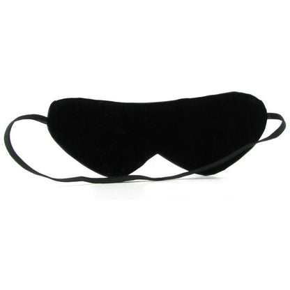 The Fetish Fantasy Limited Edition Love Mask is perfect for sensory deprivation, featuring a sleek black design with an elastic strap for comfort against a plain white background. Its ideal for relaxation or discreet adventures in sex play.