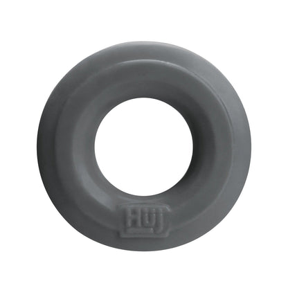 The Hunky Junk C Ring - Singles by Hunky Junk is a gray, round ring with a smooth silicone blend surface and a small embossed logo. It features a circular center opening, balancing solid shape with style and comfort.