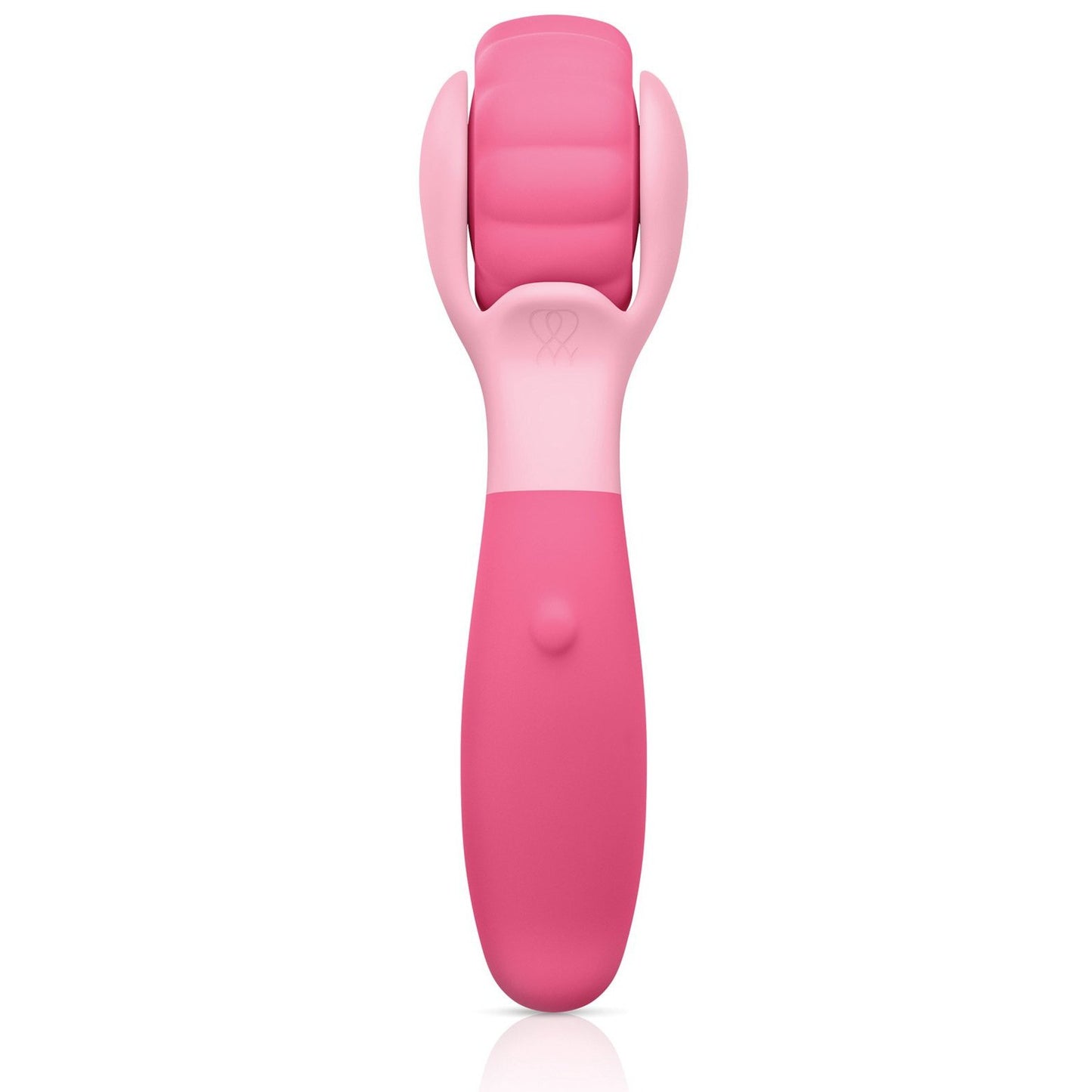 Introducing the Jimmyjane Evoke Sol-o, a pink massager from Jimmyjane. It features a vibrating, rotating head, textured design, and ergonomic handle. Made from high-quality silicone and waterproof for versatile use, its perfect for ultimate personal care and relaxation.