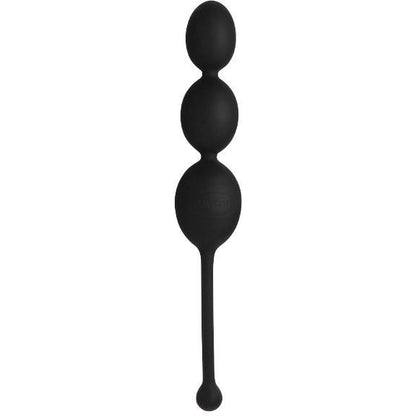 The Malesation Anal Balls by Malestation are black and crafted from medical grade silicone. They consist of three graduated spheres connected in a line, each larger than the last, ending with an ergonomic handle.